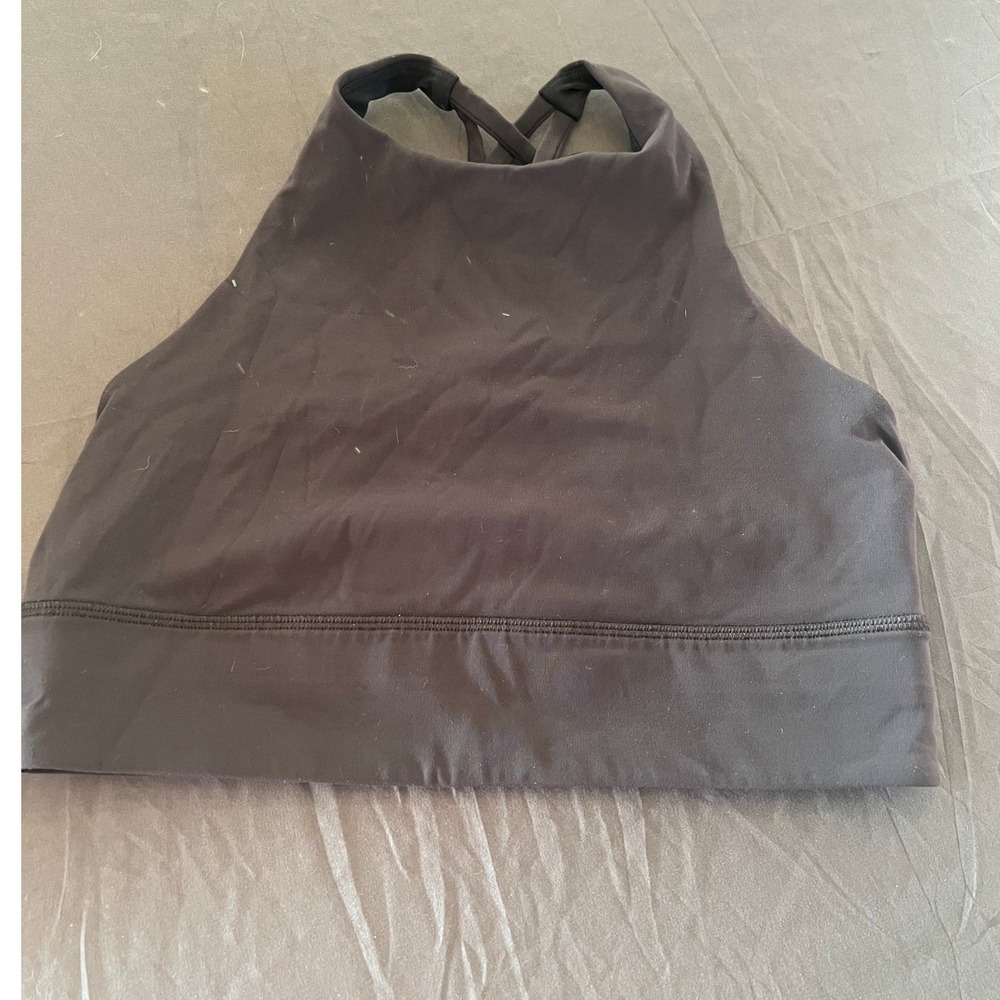 Lululemon Free To Be Serene High Neck Bra Black LW2BZTS Size 8 Yoga Workout